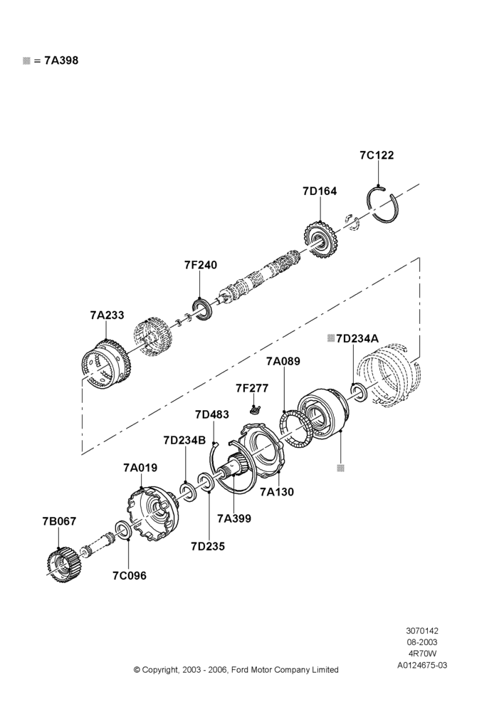 42C - Planetary Gear Sets, 4R70/4R75 W/E 4 Speed Trans; 04/AUG/2003-02/AUG/2006