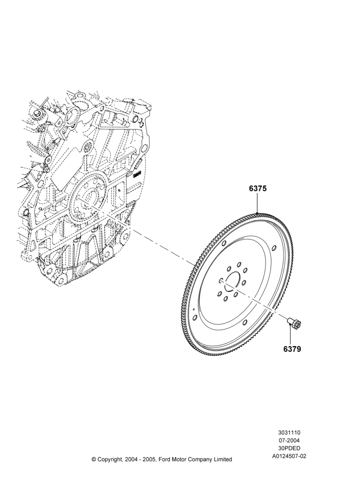 10C - Flywheel, 3.0 V6 24V DOHC EFI Modular; 12/JUL/2004-04/JUN/2007