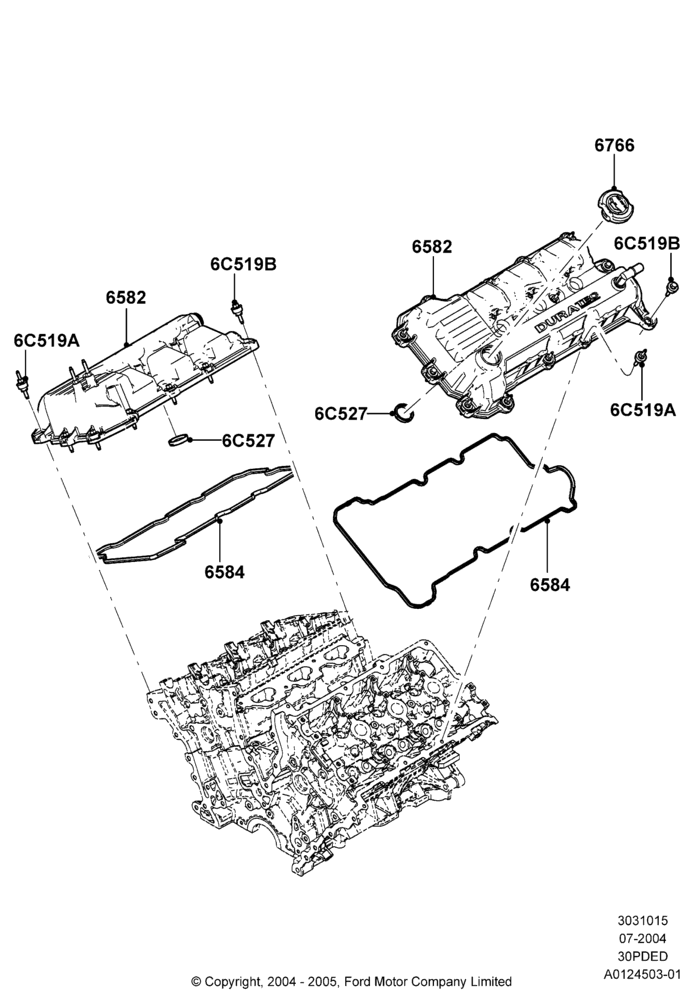 15C - Cylinder Head Cover, 3.0 V6 24V DOHC EFI Modular; 12/JUL/2004-04/JUN/2007