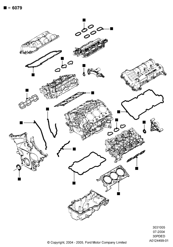 05C - Engine Gasket Kits, 3.0 V6 24V DOHC EFI Modular; 12/JUL/2004-04/JUN/2007