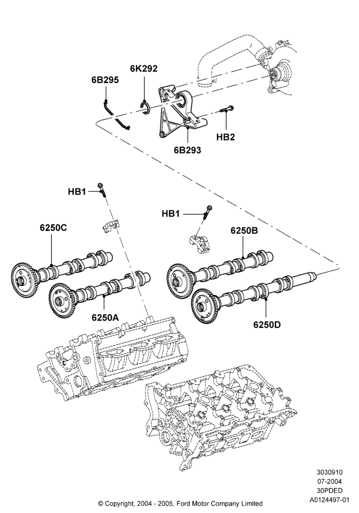 10C - Camshaft, 3.0 V6 24V DOHC EFI Modular; 12/JUL/2004-04/JUN/2007