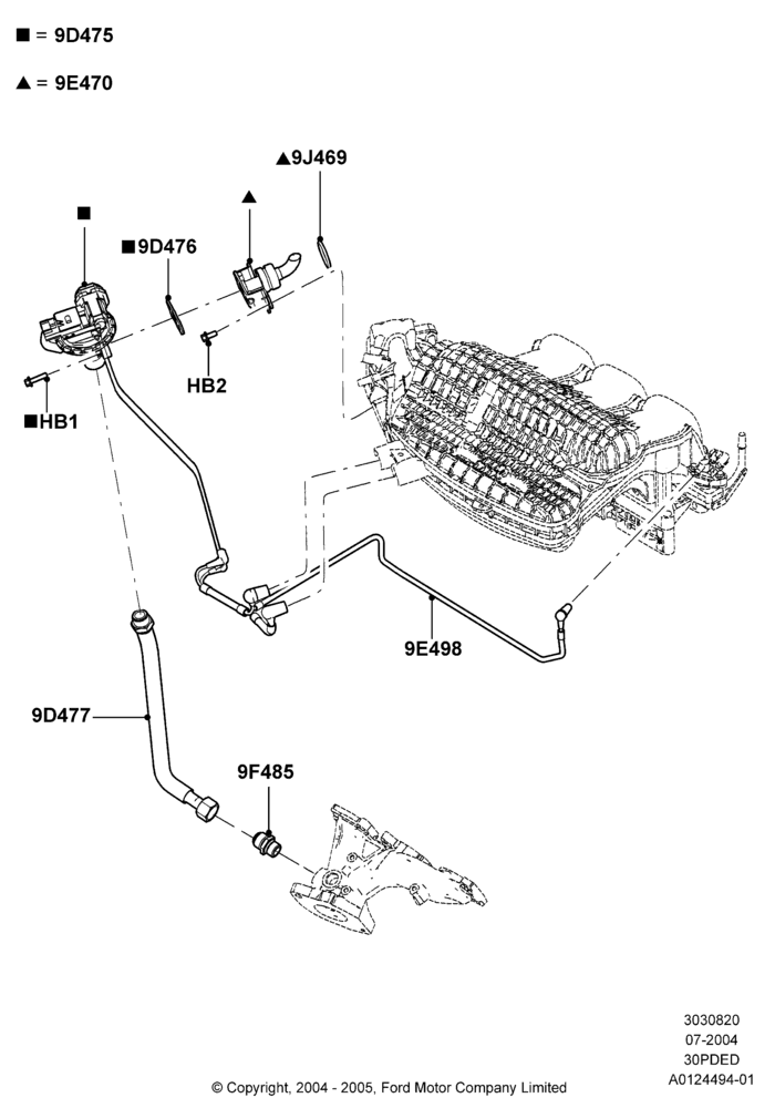 20D - Exhaust Gas Recirculation, 3.0 V6 24V DOHC EFI Modular; 12/JUL/2004-30/APR/2007