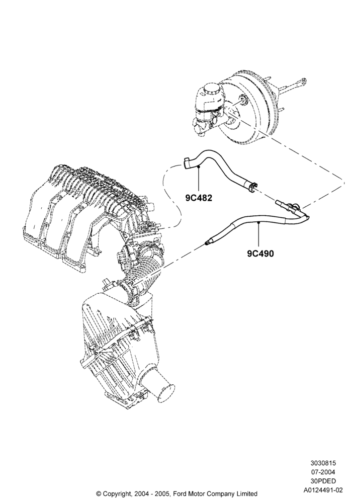 15C - Emission Control - Valves/Hoses, 3.0 V6 24V DOHC EFI Modular; 12/JUL/2004-04/JUN/2007