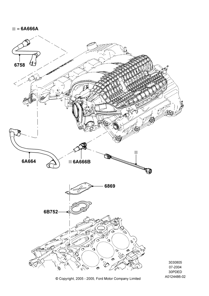05D - Emission Control - Crankcase, 3.0 V6 24V DOHC EFI Modular; 12/JUL/2004-30/APR/2007