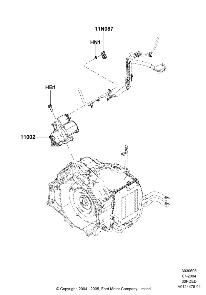 05D - Starter Motor, 3.0 V6 24V DOHC EFI Modular; 12/JUL/2004-30/APR/2007