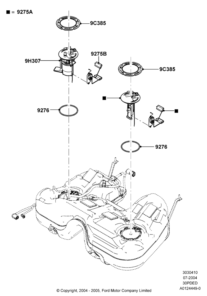 10D - Fuel Pump And Sender Unit, 3.0 V6 24V DOHC EFI Modular; 12/JUL/2004-30/APR/2007