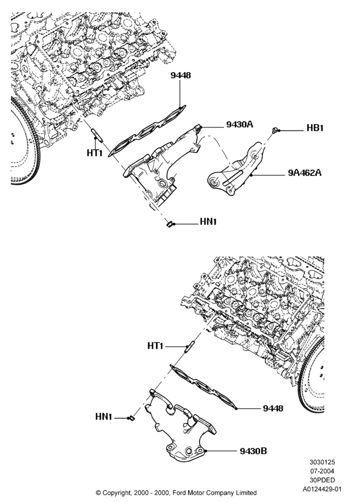 25D - Exhaust Manifold, 3.0 V6 24V DOHC EFI Modular; 12/JUL/2004-30/APR/2007