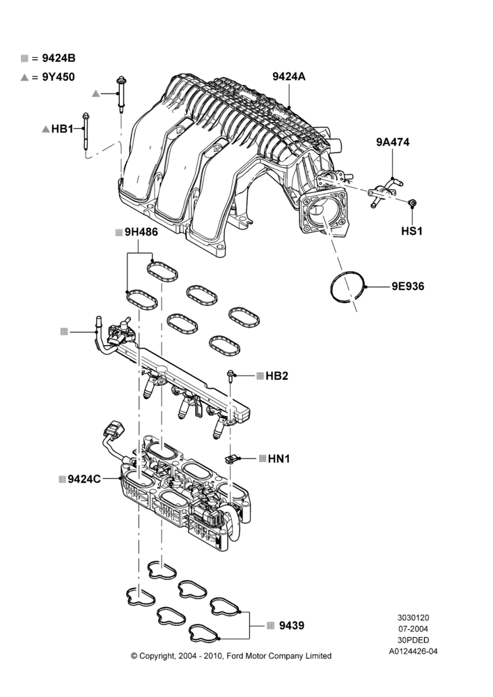 20D - Intake Manifold, 3.0 V6 24V DOHC EFI Modular; 12/JUL/2004-04/JUN/2007