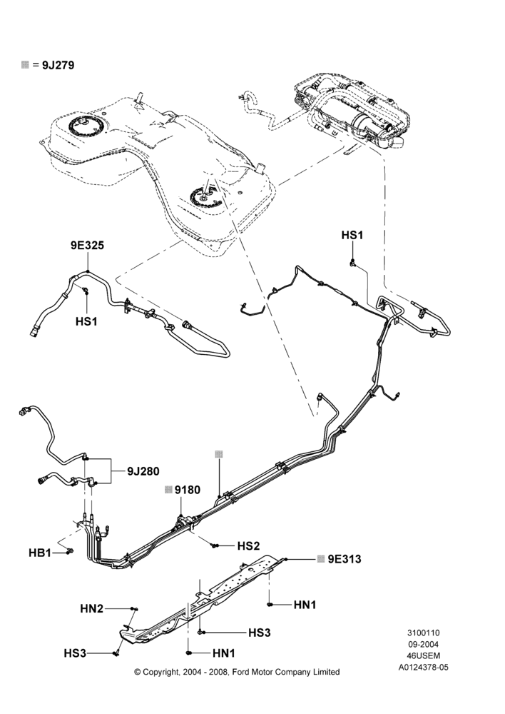 10A - Fuel Lines, 4.6L 3v V8 SOHC EFI; 07/SEP/2004-26/FEB/2009