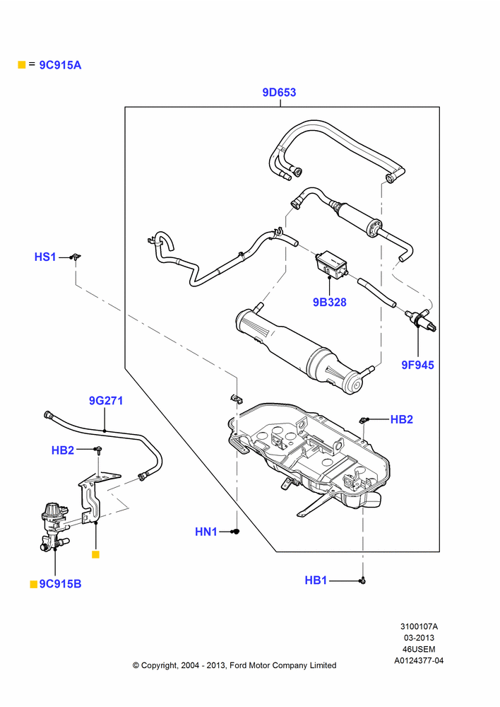 07A - Fuel Vapour System, 4.6L 3v V8 SOHC EFI; 07/SEP/2004-05/JUN/2006