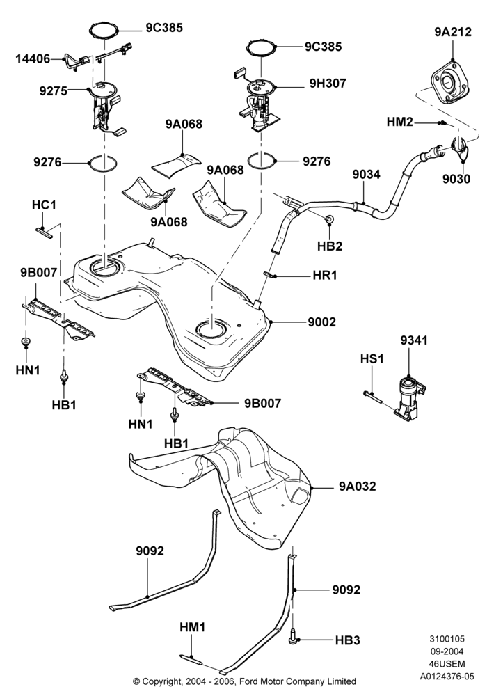 05A - Fuel Tank, 4.6L 3v V8 SOHC EFI; 07/SEP/2004-25/JUN/2007