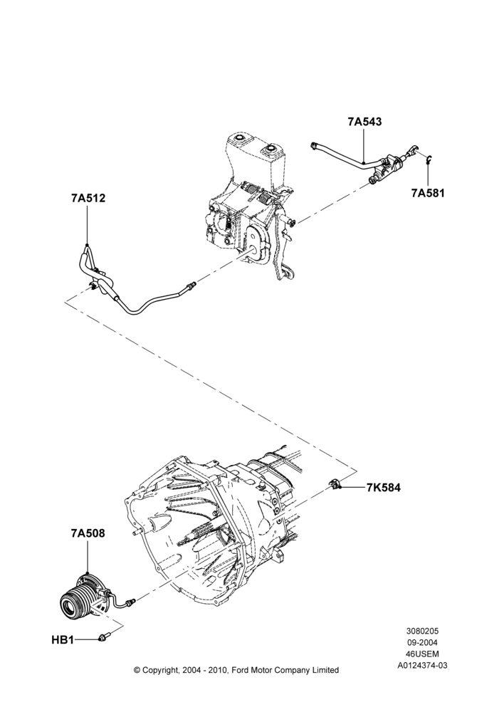 05 - Clutch Master and Slave Cylinders, 4.6L 3v V8 SOHC EFI, Manual Transmission; 07/SEP/2004-22/MAR/2010