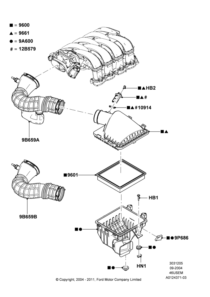 05A - Air Cleaner, 4.6L 3v V8 SOHC EFI; 07/SEP/2004-25/JUN/2007