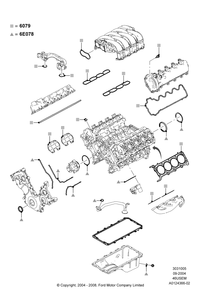05 - Engine Gasket Kits, 4.6L 3v V8 SOHC EFI; 07/SEP/2004-22/MAR/2010