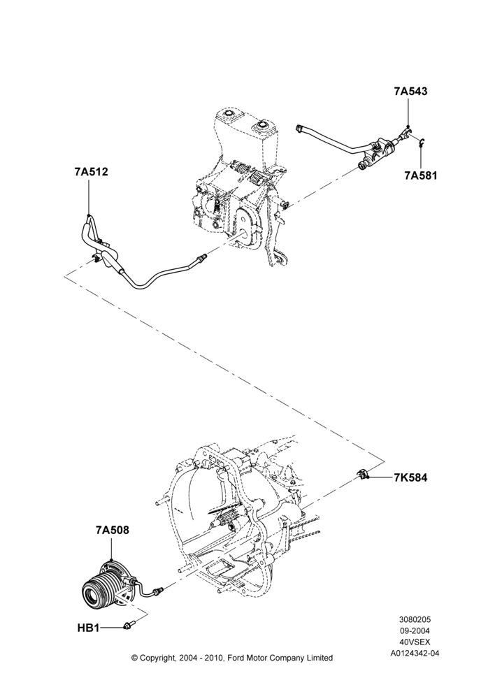 05 - Clutch Master and Slave Cylinders, 4.0L V6 12V SOHC EFI, Manual Transmission; 07/SEP/2004-22/MAR/2010