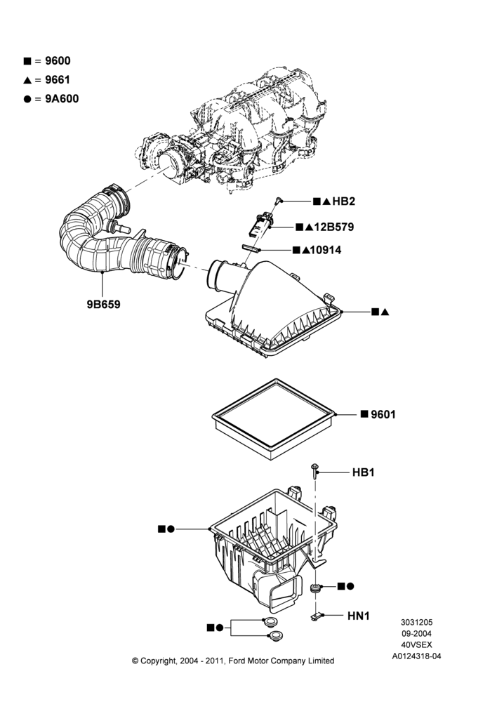 05A - Air Cleaner, 4.0L V6 12V SOHC EFI; 07/SEP/2004-22/MAR/2010