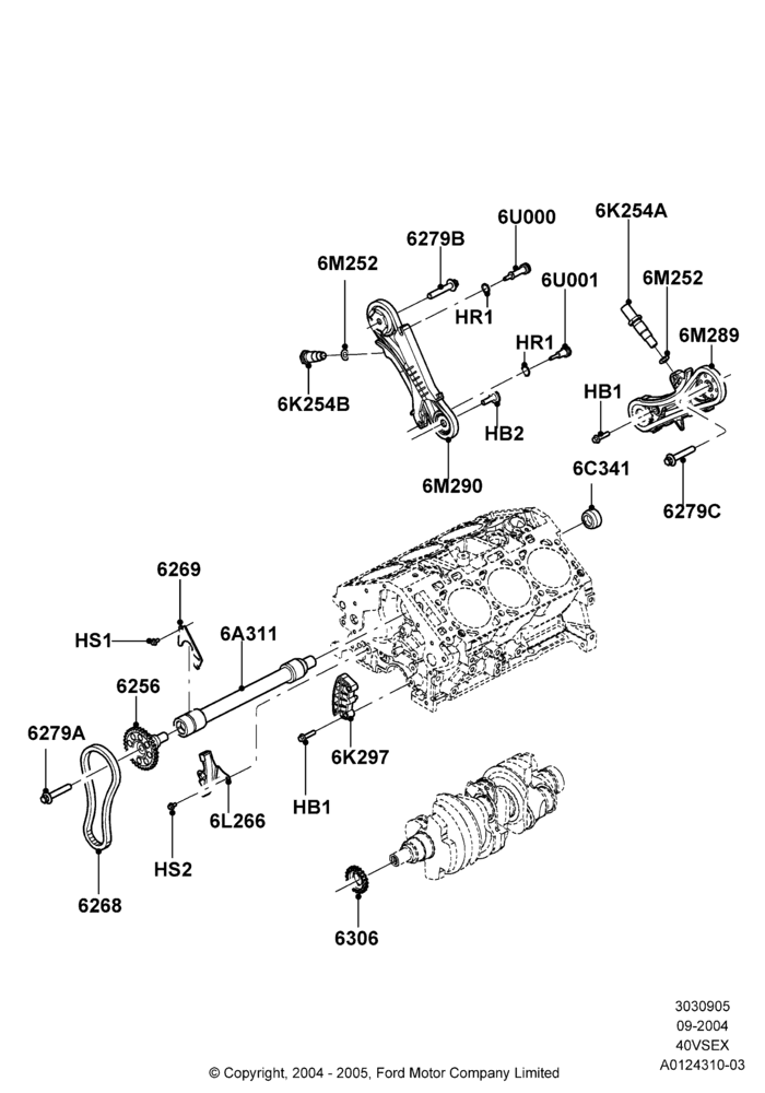 Timing Gear, 4.0L V6 12V SOHC EFI, Automatic Transmission