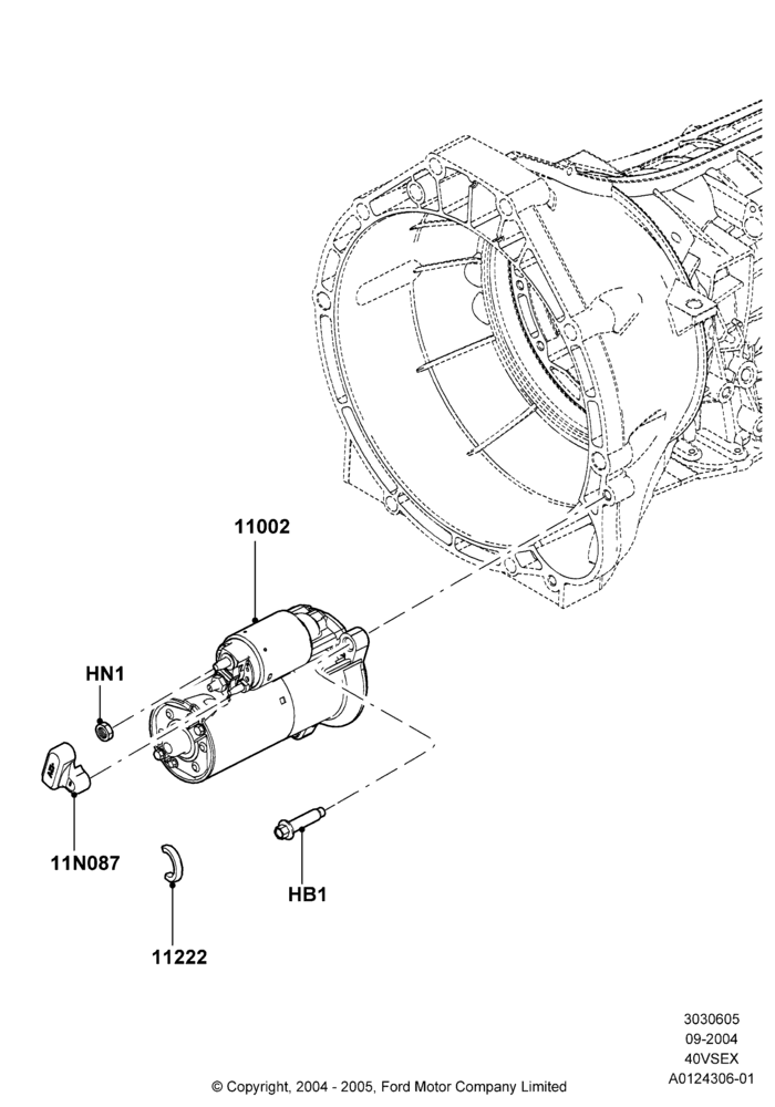 05 - Starter Motor, 4.0L V6 12V SOHC EFI; 07/SEP/2004-22/MAR/2010