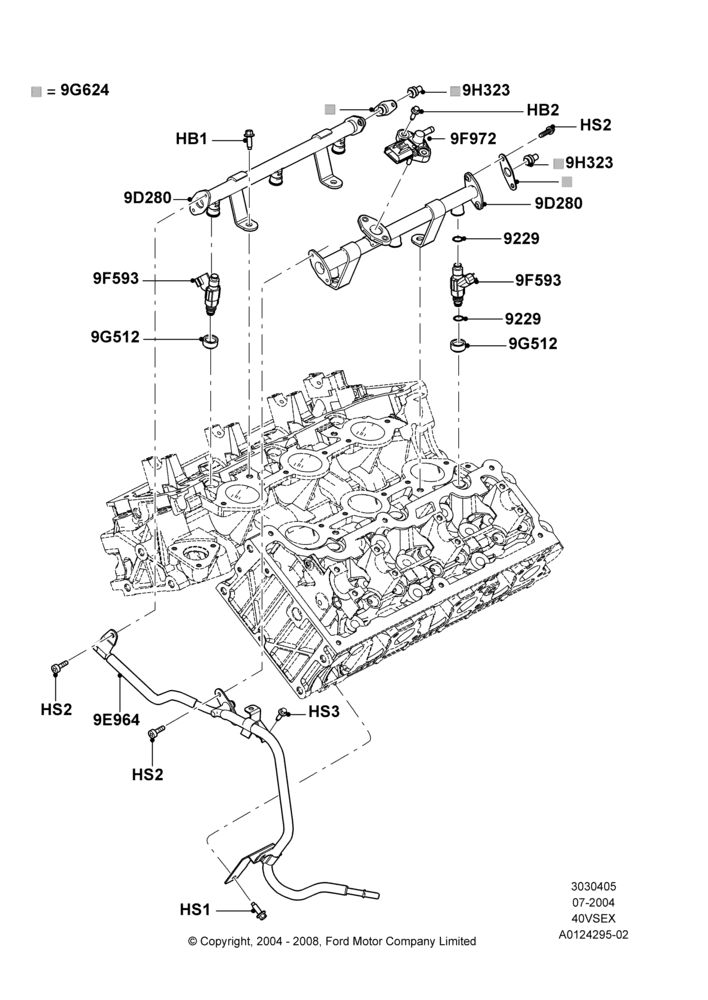 05 - Fuel Injectors and Pipes, 4.0L V6 12V SOHC EFI; 07/SEP/2004-22/MAR/2010