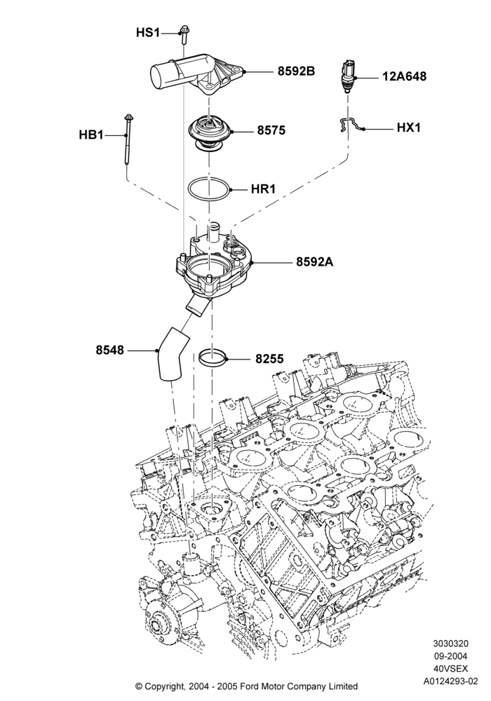 20 - Thermostat/Housing & Related Parts, 4.0L V6 12V SOHC EFI; 07/SEP/2004-22/MAR/2010