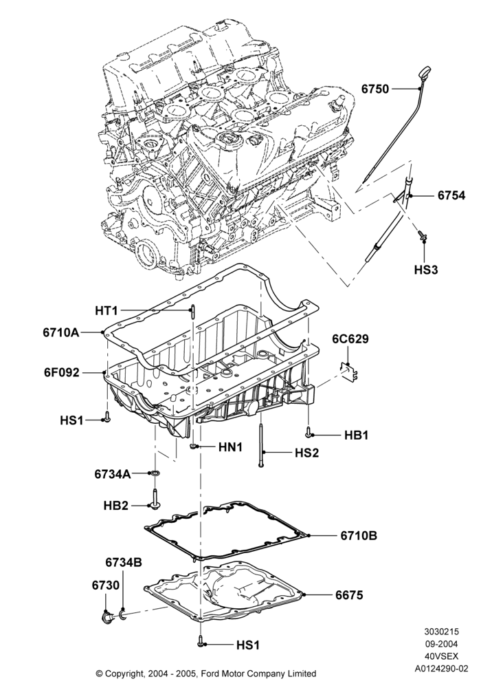 15 - Oil Pan/Oil Level Indicator, 4.0L V6 12V SOHC EFI; 07/SEP/2004-22/MAR/2010