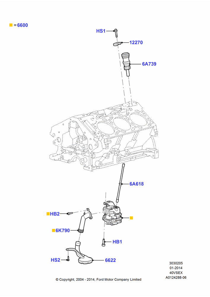 05 - Oil Pump, 4.0L V6 12V SOHC EFI; 07/SEP/2004-22/MAR/2010