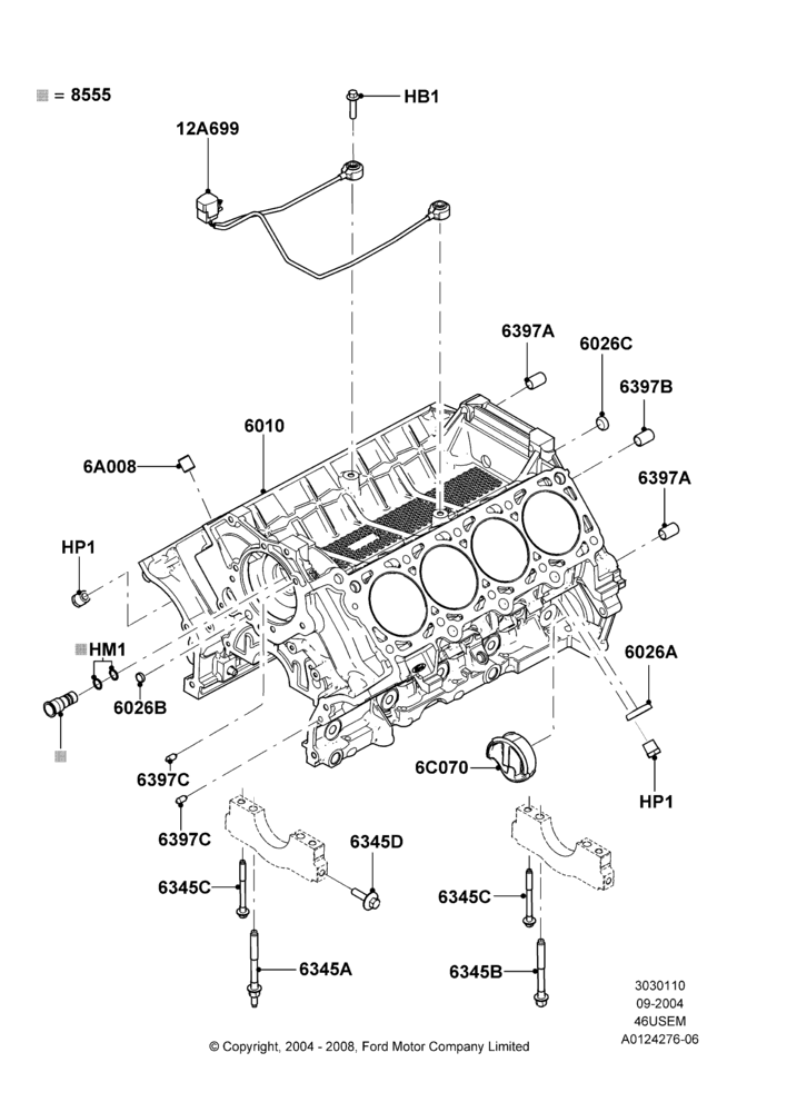 10 - Cylinder Block and Plugs, 4.6L 3v V8 SOHC EFI; 07/SEP/2004-22/MAR/2010