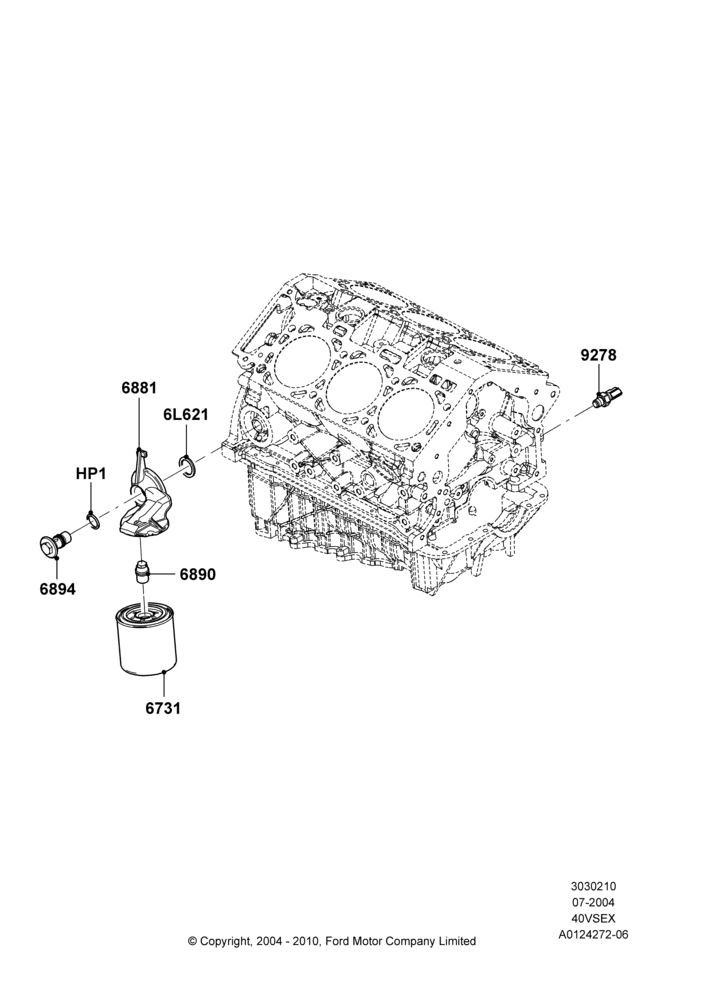 10 - Oil Cooler and Filter, 4.0L V6 12V SOHC EFI; 07/SEP/2004-22/MAR/2010