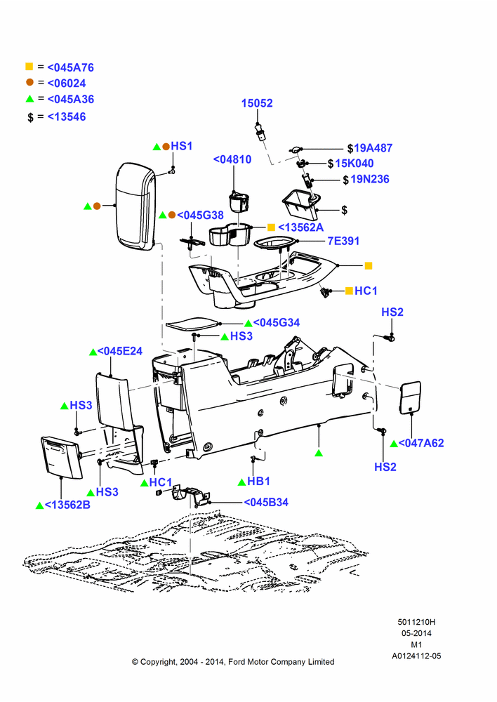 10H - Console - Floor, Ford Series; 22/DEC/2003-01/MAY/2006
