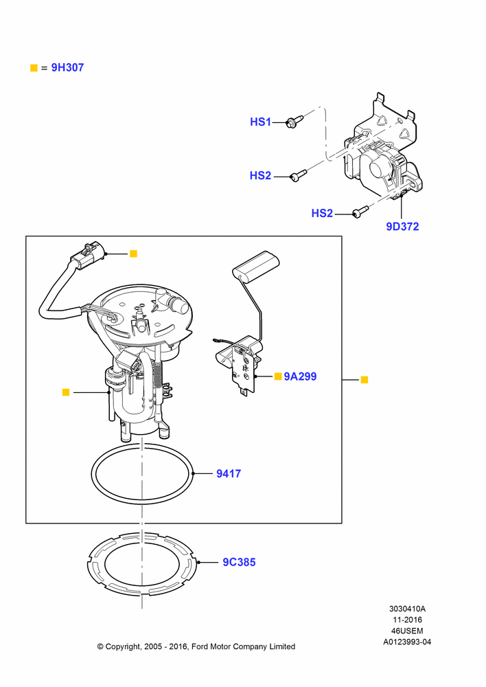 10A - Fuel Pump And Sender Unit, 4.6L 3V V8; 19/JUL/2005-16/DEC/2010