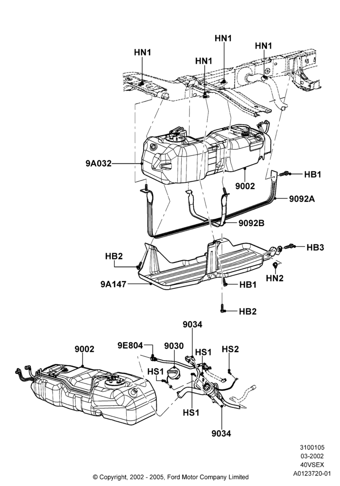 05G - Fuel Tank, 4.0L V6 12V SOHC EFI; 04/MAR/2002-09/MAY/2003