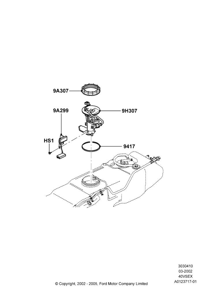10I - Fuel Pump And Sender Unit, 4.0L V6 12V SOHC EFI; 04/MAR/2002-09/MAY/2003