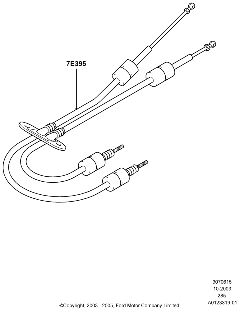 15B - Gear Change Cables - Manual Transm, 6 Speed Manual Transmission, SVT Package, 2.0L Zetec VVT (170PS); 04/SEP/2003-05/APR/2004