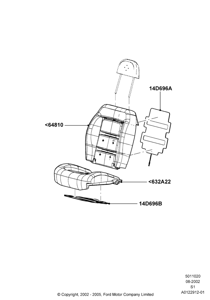 20C - Front Seat Pads/Valances & Heating, With Low Back Front Seats; 19/AUG/2002-30/JUN/2005