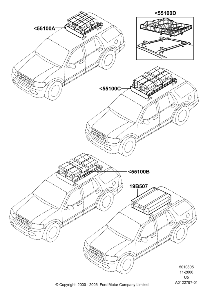05X - Roof Rack Systems, Accessory; 13/NOV/2000-02/AUG/2004