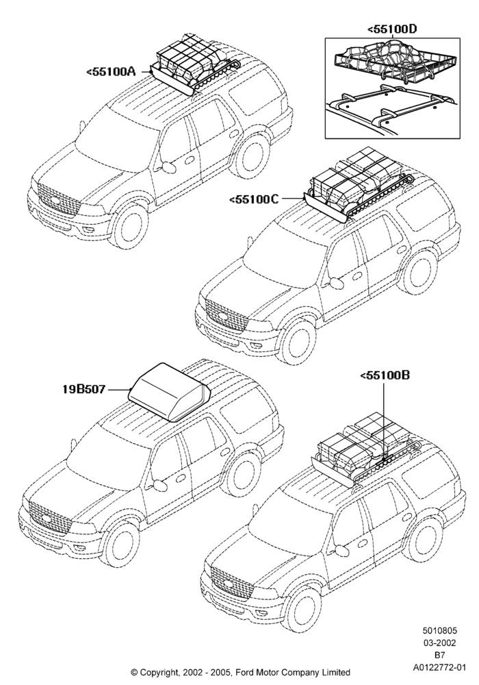 05XE - Roof Rack Systems, Accessory, Luggage Carrier; 18/MAR/2003-02/MAY/2005