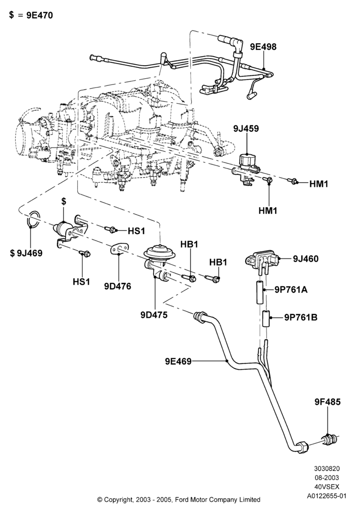 Exhaust Gas Recirculation, 4.0L V6 12V SOHC EFI