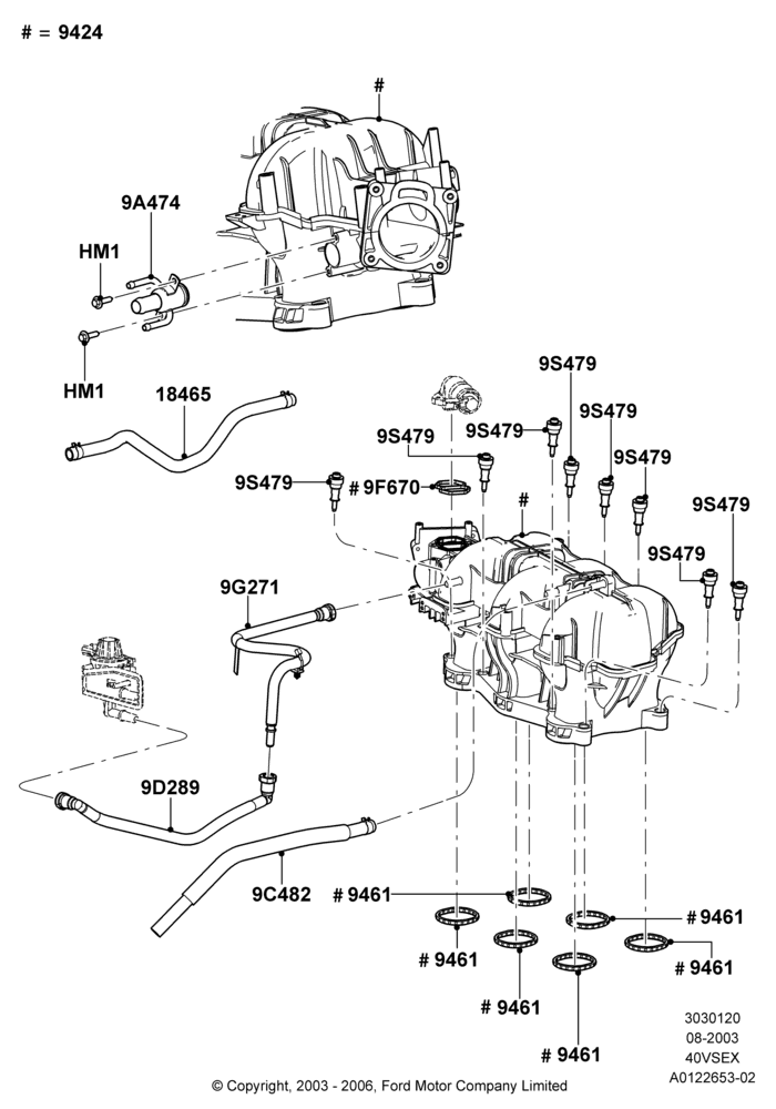 20F - Intake Manifold, 4.0L V6 12V SOHC EFI; 04/AUG/2003-30/JUN/2005