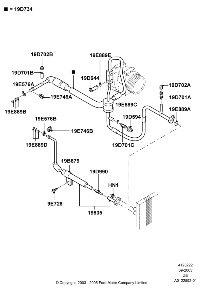 22C - Air Conditioning System, 3.9L OHV EFI NA V6 GAS; 29/SEP/2003-12/MAY/2004