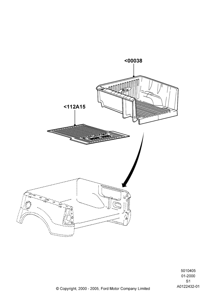 05H - Pick Up Box/Tailgate and Tonneau, Accessory, Bed Liner/Bed Mat; 31/JAN/2000-30/JUN/2005