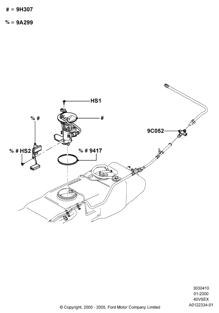 10F - Fuel Pump And Sender Unit, 4.0L V6 12V SOHC EFI, FFV-(Ethanol) Fuel; 24/JUL/2000-20/AUG/2001