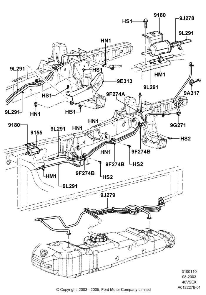 10I - Fuel Lines, 4.0L V6 12V SOHC EFI; 04/MAR/2002-04/AUG/2003