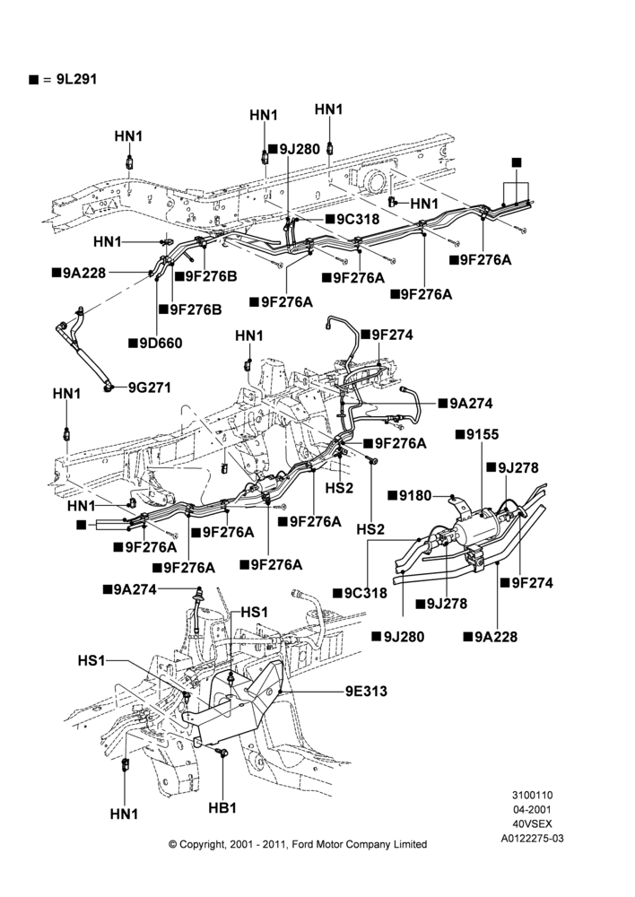 10H - Fuel Lines, 4.0L V6 12V SOHC EFI; 21/APR/2001-04/MAR/2002