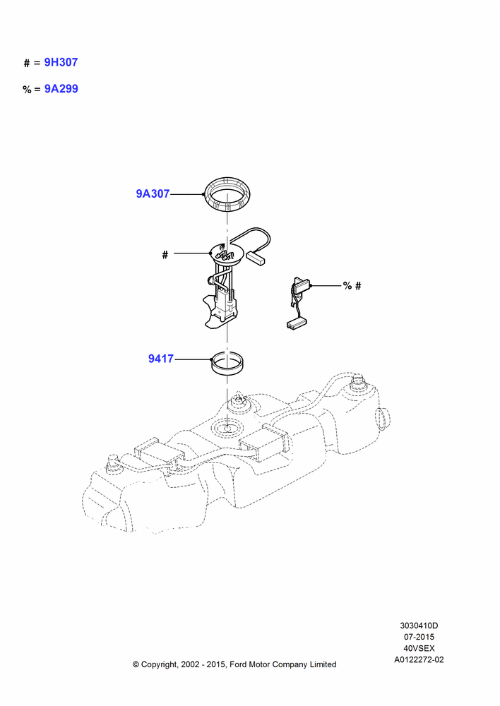 10D - Fuel Pump And Sender Unit, 4.0L V6 12V SOHC EFI, For Unleaded Fuel; 04/MAR/2002-04/AUG/2003