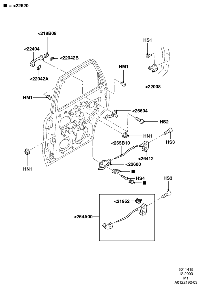 15C - Rear Door Lock Controls, Ford Series, With Power Door Locking; 22/DEC/2003-01/MAY/2006
