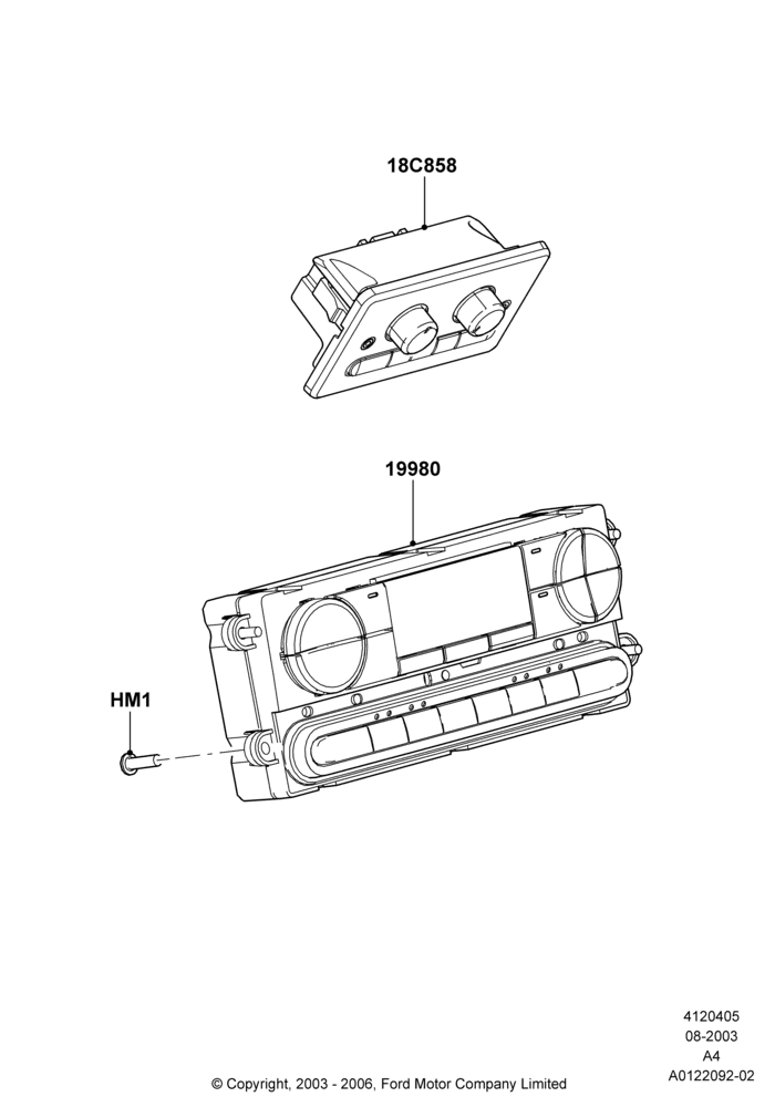 05D - Heater & Air Conditioning Controls, Dual Zone Automatic Air Cond; 25/AUG/2003-02/JAN/2007