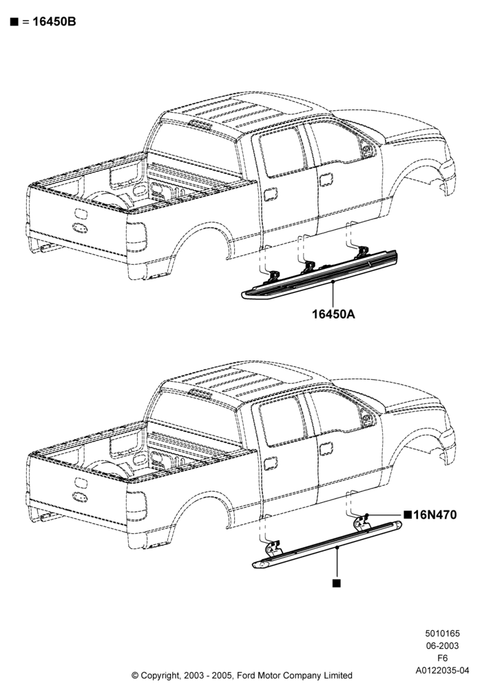 65XC - Running Boards/Side Steps, Crew Cab, Accessory; 02/JUN/2003-18/AUG/2008