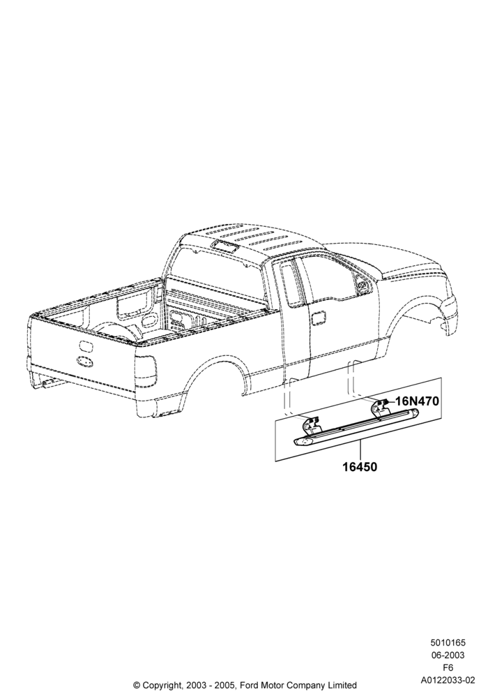 65XA - Running Boards/Side Steps, Regular Cab, Accessory; 02/JUN/2003-18/AUG/2008