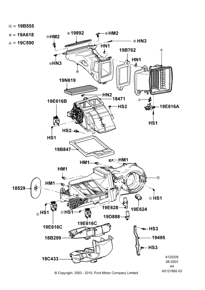 05B - Heater/Air Cond.External Components, Dual Zone Automatic Air Cond; 25/AUG/2003-02/JAN/2007
