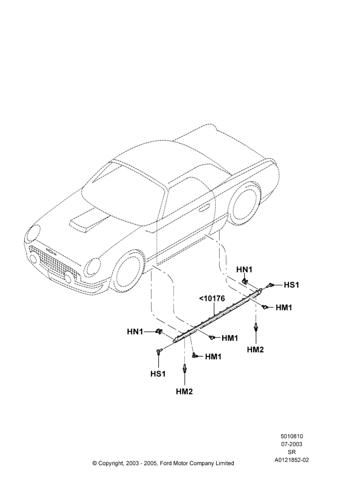 10B - Body Mouldings; 14/JUL/2003-01/JUL/2005